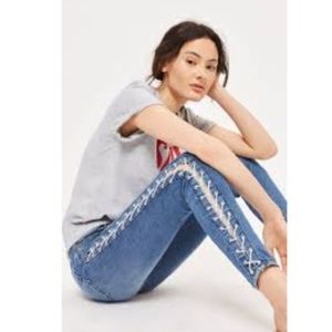 Topshop Side Lace Jamie Jeans